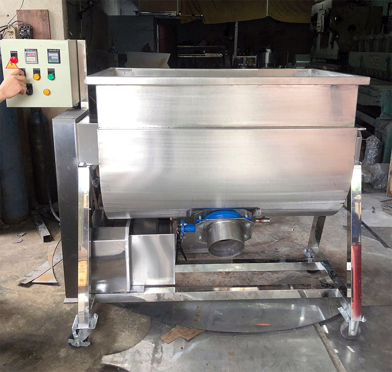 Mày trộn gia nhiệt trục quay ngang 100kg Mày trộn gia nhiệt trục quay ngang 100kg